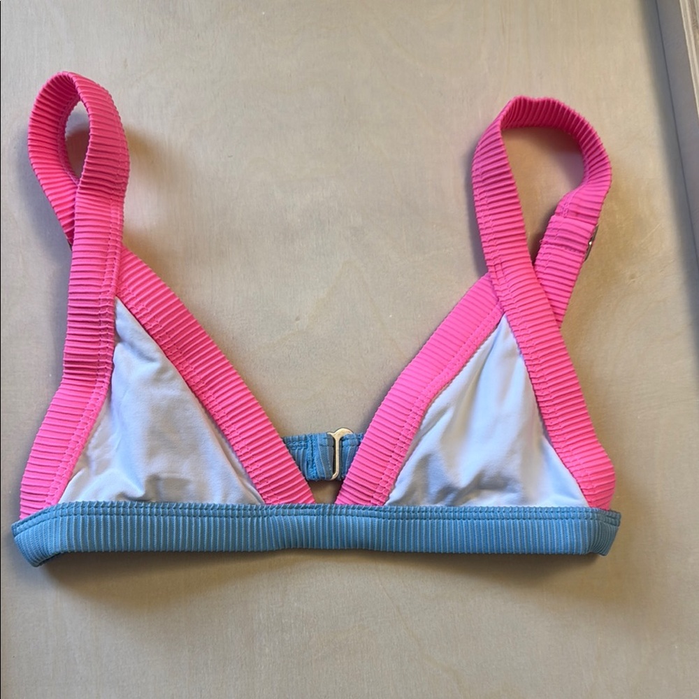 One One Swimwear Women’s Swim Top in Pink and Blue